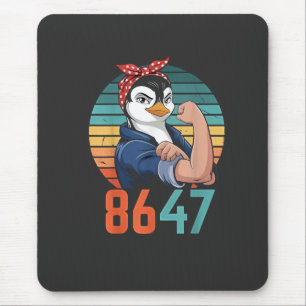 Retro 8647 is het 2028 nog anti Trump pinguïn Muismat