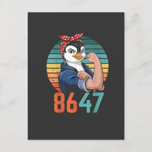 Retro 8647 Is het al 2028 Anti Trump Pinguïn Feestdagenkaart