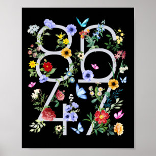 Retro 8647 Subtiele Trump 86 47 Floral Boho Style Poster