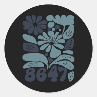  Retro 8647 Subtle Anti Trump 86 47 Bloemen Ronde Sticker