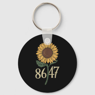 Retro 8647 Subtle Anti Trump 86 47 Floral Boho Sty Sleutelhanger