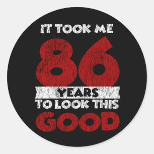 Retro 86 Jaar Oud Grappig 86e Verjaardagscadeau Ronde Sticker