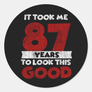 Retro 87 Jaar Oud Grappig 87e Verjaardagscadeau Ronde Sticker