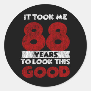 Retro 88 Jaar Oud Grappig 88e Verjaardagscadeau Ronde Sticker