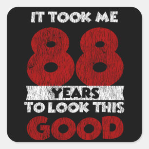 Retro 88 Jaar Oud Grappig 88e Verjaardagscadeau Vierkante Sticker