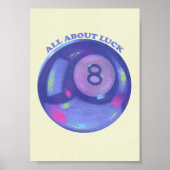 Retro 8 Ball Print Lucky Magic Ball Muurposter (Voorkant)