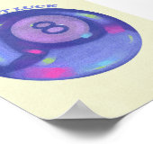 Retro 8 Ball Print Lucky Magic Ball Muurposter (Hoek)