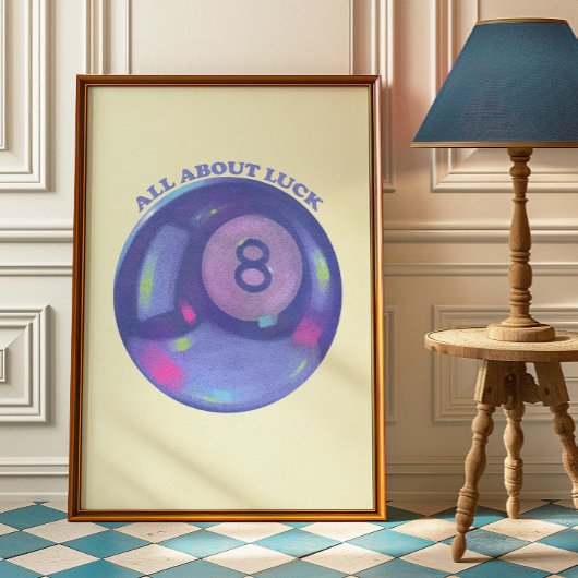 Retro 8 Ball Print Lucky Magic Ball Muurposter