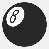 Retro 8-Ball Ronde Sticker (Voorkant)