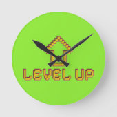 Retro 8-Bit EASY Wandklok - Limegroen (Voorkant)