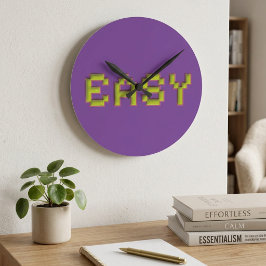 Retro 8-Bit EASY Wandklok - Paars & Roze Cyberp