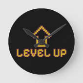 Retro 8-Bit EASY Wandklok - Zwart (Voorkant)