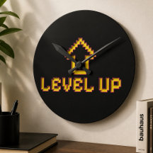Retro 8-Bit EASY Wandklok - Zwart
