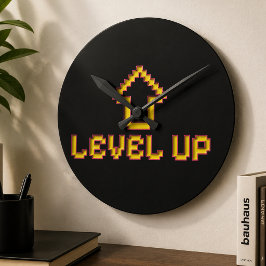 Retro 8-Bit EASY Wandklok - Zwart