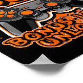 Retro 8 Bit Gaming Oranje Videogame Controller Bi Poster (Hoek)
