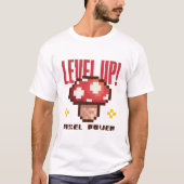 Retro 8-Bit Gaming Paddenstoel T-shirt (Voorkant)