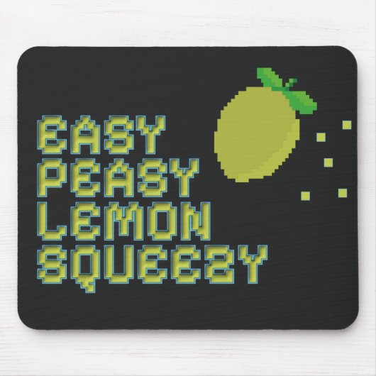Retro 8-Bit Lemon Squeezy Gaming Muismat - Grappig (Voorkant)