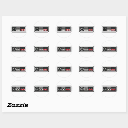 Retro 8-bit Pixel Art Game Controller Sticker (Vel)