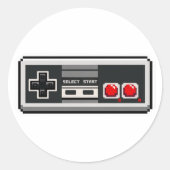 Retro 8-bit Pixel Art Game Controller Sticker (Voorkant)