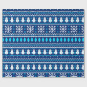 Retro 8 Bit Snowman Snowflake Cadeaupapier (Vlak)