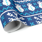 Retro 8 Bit Snowman Snowflake Cadeaupapier (Rol Hoek)