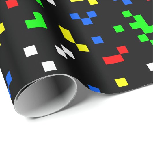 Retro 8 Bit Video Game Graphics Pattern Cadeaupapier (Rol Hoek)