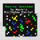 Retro 8 Bit Video Game Graphics Pattern Kaart (Voorkant / Achterkant)