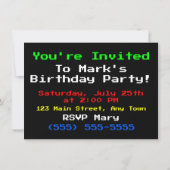 Retro 8 Bit Video Game Graphics Pattern Kaart (Achterkant)