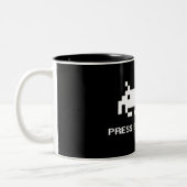 Retro 8-bits Arcade Press Start Gamer Tweekleurige Koffiemok (Links)