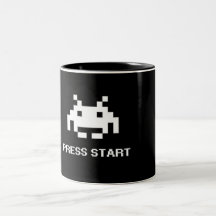 Retro 8-bits Arcade Press Start Gamer Tweekleurige
