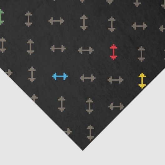 Retro 8-bits Gym Weegpatroon Tissuepapier (Detail)