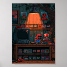 Retro 8-bits pixelart-gameruimte 
