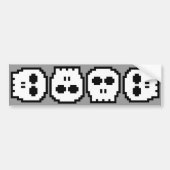 Retro 8-bits schedel bumpersticker (Voorkant)