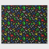 Retro 8-bits videographicspatroon cadeaupapier (Vlak)