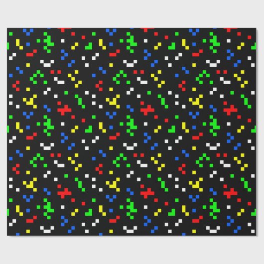 Retro 8-bits videographicspatroon cadeaupapier (Vlak)