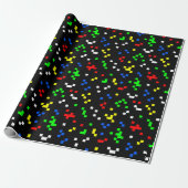 Retro 8-bits videographicspatroon cadeaupapier (Uitgerold)