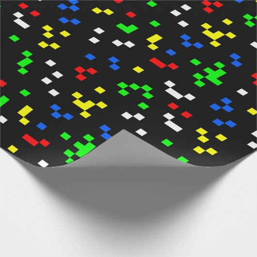 Retro 8-bits videographicspatroon cadeaupapier (Hoek)