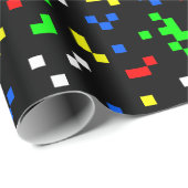 Retro 8-bits videographicspatroon cadeaupapier (Rol Hoek)