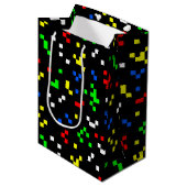 Retro 8-bits videographicspatroon medium cadeauzakje (Voorkant Gekanteld)