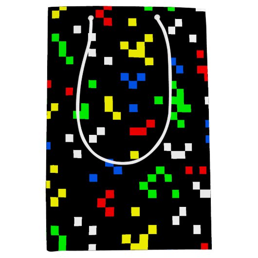 Retro 8-bits videographicspatroon medium cadeauzakje (Voorkant)