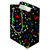 Retro 8-bits videographicspatroon medium cadeauzakje (Achterkant Gekanteld)