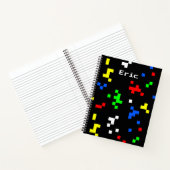 Retro 8-bits videographicspatroon notitieboek (Binnen)