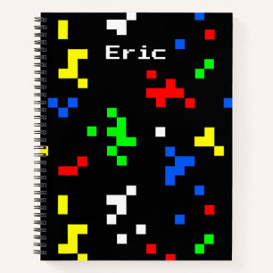 Retro 8-bits videographicspatroon notitieboek