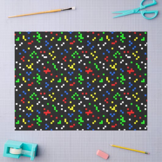 Retro 8-bits videographicspatroon tissuepapier (Craft)