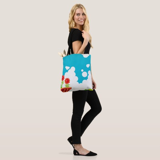Retro 8-bits videospel Geïnspireerde Canvas tas (Op model)