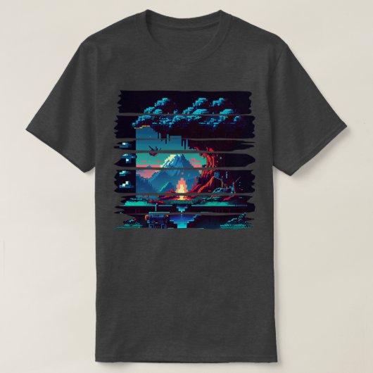 Retro 8bit kunst t-shirt (Design voorkant)