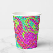 Retro 90-feesten kleurrijke zwenkpapierbekertjes papieren bekers (Achterkant)