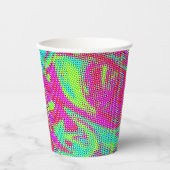 Retro 90-feesten kleurrijke zwenkpapierbekertjes papieren bekers (Voorkant)
