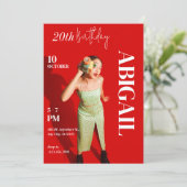 Retro 90’s Mode Magazine Hoesje verjaardag Kaart (Staand voorkant)