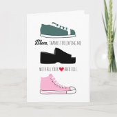 Retro 90 schoenen Throwback Moederdag Kaart (Voorkant)